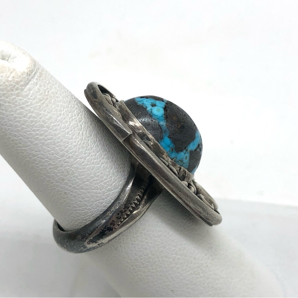 Vtg Large Blue Turquoise Ring 925 Sterling Silver Womens Sz 7 Native American - Picture 5 of 10